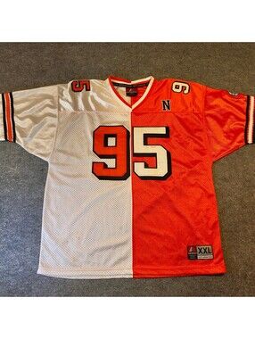 City Athletics New York "95" Split Color Orange & White Men's XL Jersey